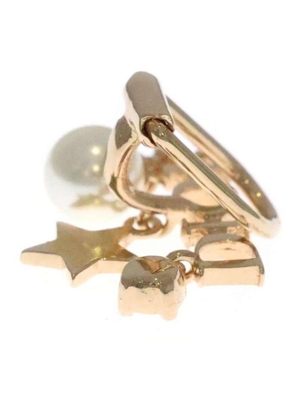 Dior Logo Earrings Gold Star Pearl - Picture 3 of 6